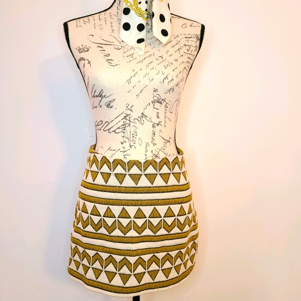 Zara | Aztec Print Boho Jacquard Knit Mini Skirt